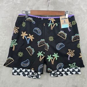 Chubbies Training Shorts Youth XL Black Neon Snack Attack 2-in-1 Liner
